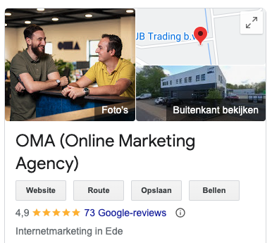 Google Mijn Bedrijf - OMA (Online Marketing Agency)