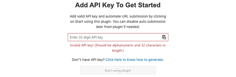 API key toevoegen bing submission plugin