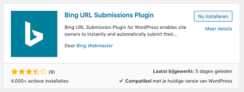 Bing URL Submission plugin