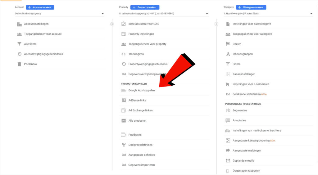 Google Analytics Google Ads koppelen