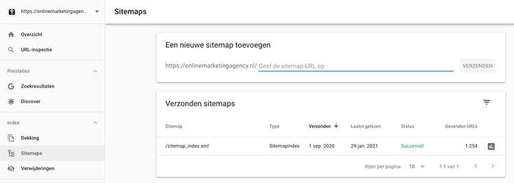 Google Search Console sitemap