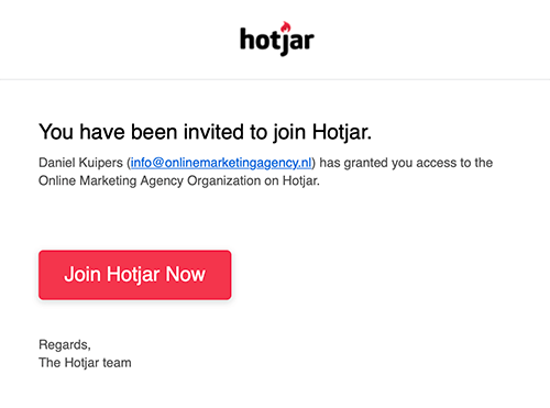 Hotjar invite