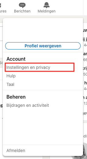 LinkedIn verwijderen Instellingen privacy