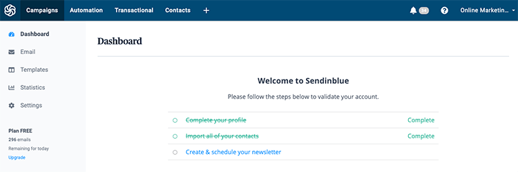 Sendinblue e-mailmarketing software