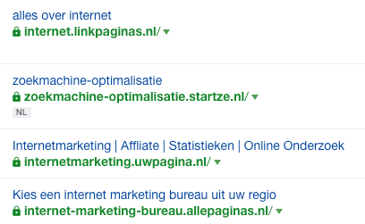 Startpagina backlinks voorbeelden