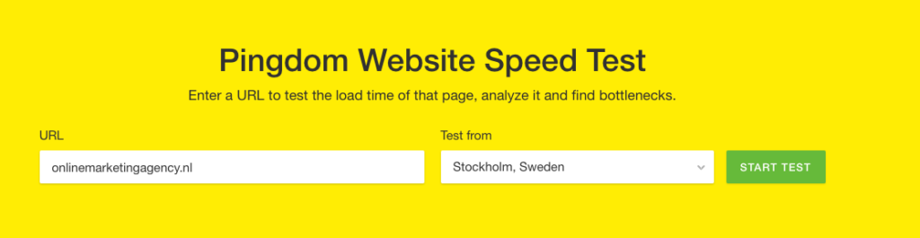 Tools Pingdom website speed test