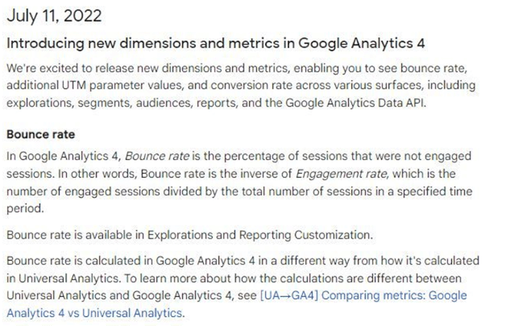 google analytics 4 bounce rate