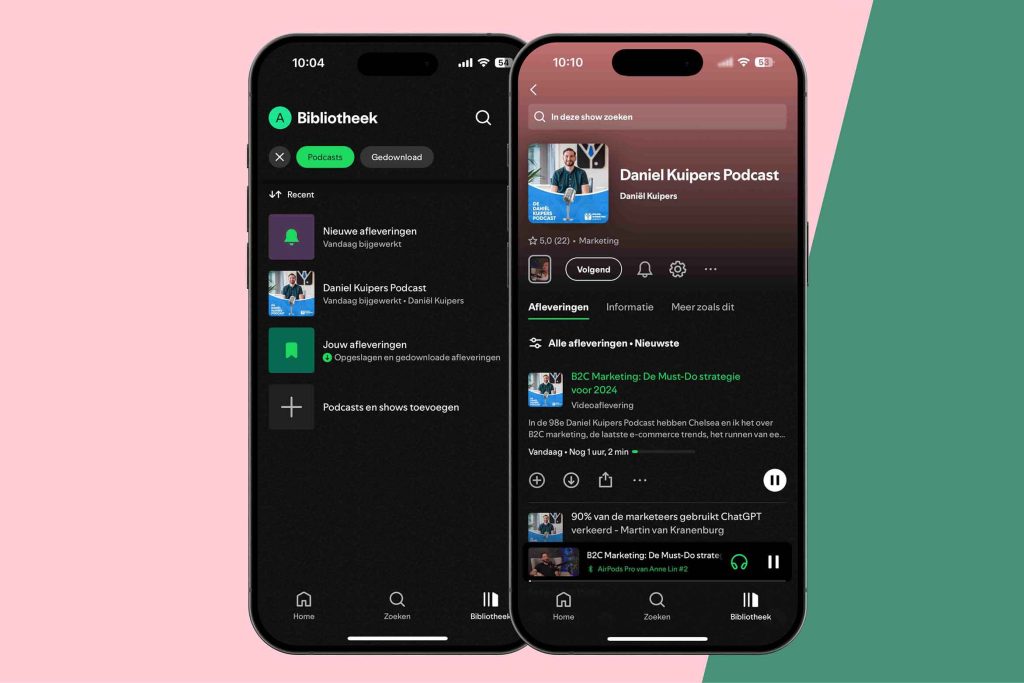 Spotify heeft een apart podcast platform.