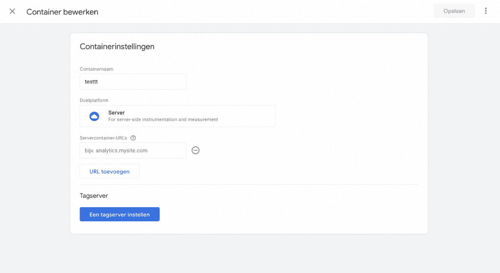 Server container URL toevoegen in GTM