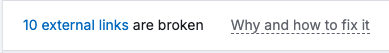 gebroken externe links melding SemRush