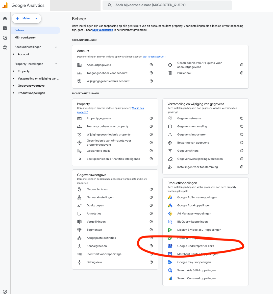 Hier vind je de Google bedrijfsprofiel-links