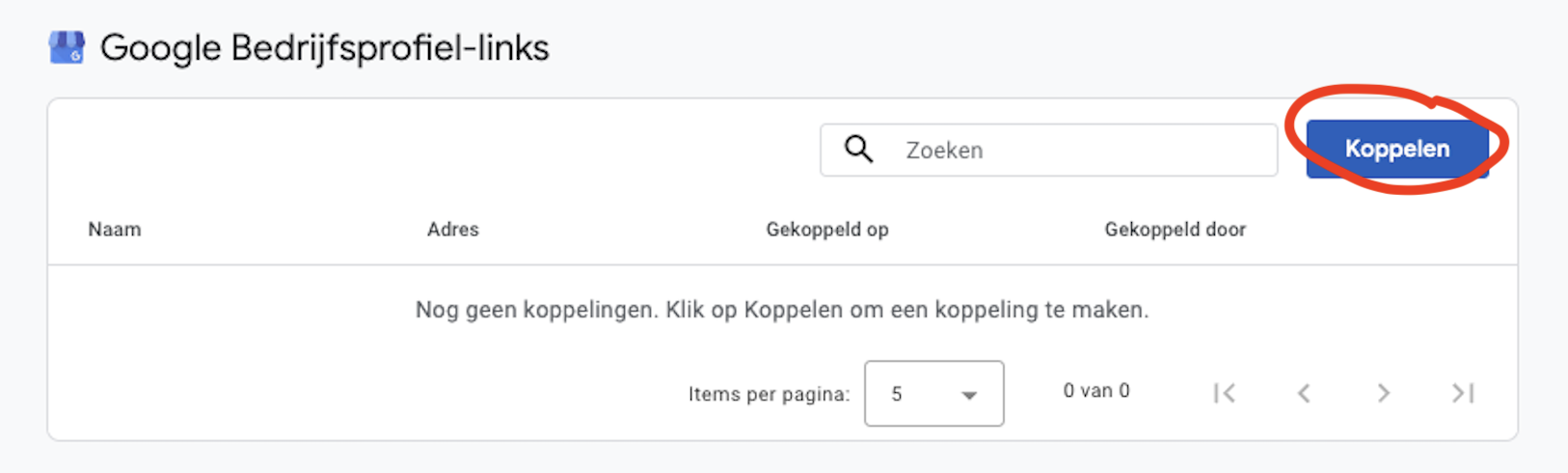 Koppel je Google bedrijfsprofiel-link